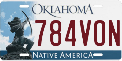 OK license plate 784VON