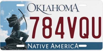 OK license plate 784VQU