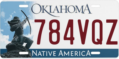OK license plate 784VQZ