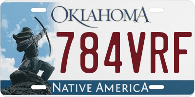 OK license plate 784VRF