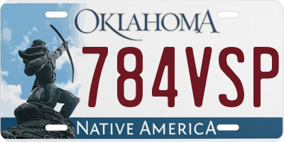 OK license plate 784VSP