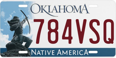 OK license plate 784VSQ