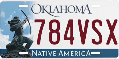 OK license plate 784VSX
