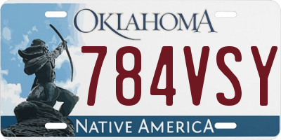 OK license plate 784VSY
