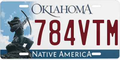 OK license plate 784VTM