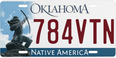 OK license plate 784VTN
