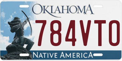 OK license plate 784VTO