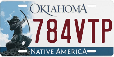 OK license plate 784VTP