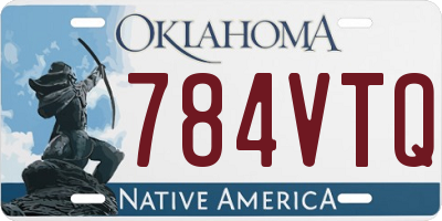 OK license plate 784VTQ