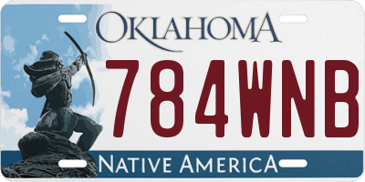 OK license plate 784WNB