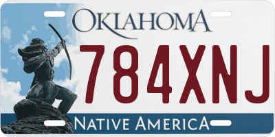 OK license plate 784XNJ