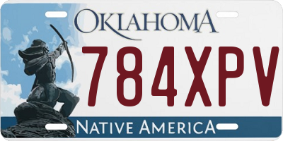 OK license plate 784XPV