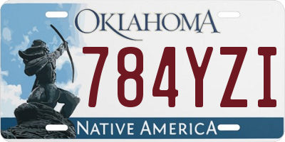 OK license plate 784YZI