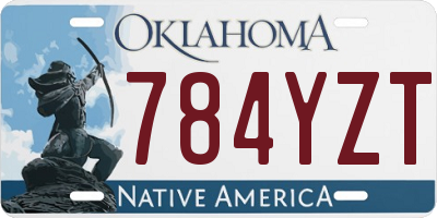 OK license plate 784YZT