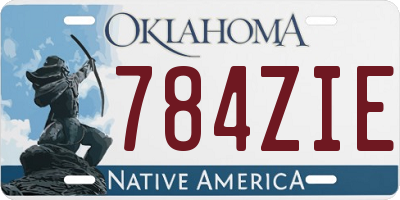 OK license plate 784ZIE