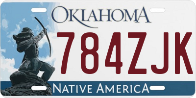 OK license plate 784ZJK