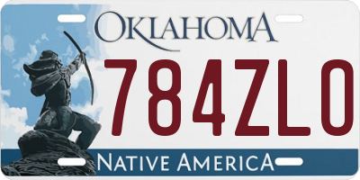 OK license plate 784ZLO