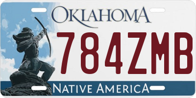 OK license plate 784ZMB