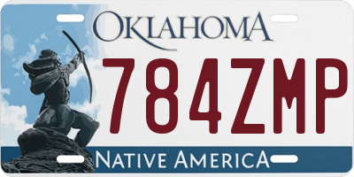 OK license plate 784ZMP