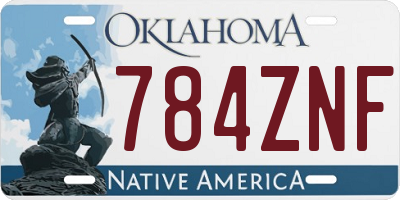 OK license plate 784ZNF