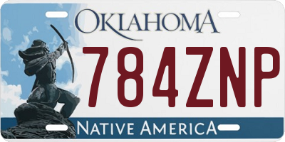 OK license plate 784ZNP