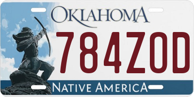 OK license plate 784ZOD