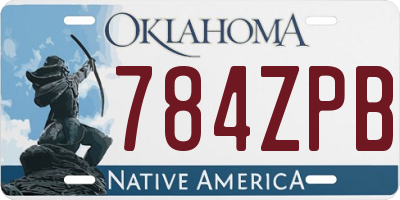 OK license plate 784ZPB