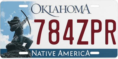 OK license plate 784ZPR