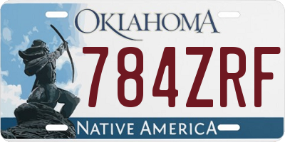 OK license plate 784ZRF