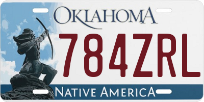 OK license plate 784ZRL