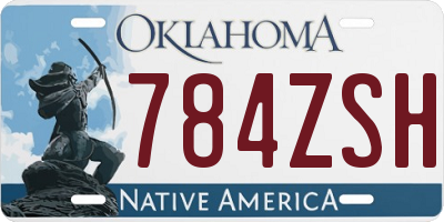OK license plate 784ZSH
