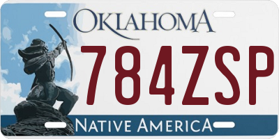 OK license plate 784ZSP