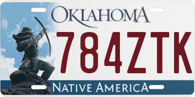 OK license plate 784ZTK