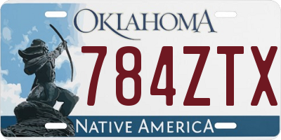 OK license plate 784ZTX