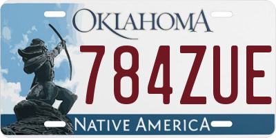 OK license plate 784ZUE