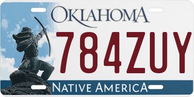 OK license plate 784ZUY