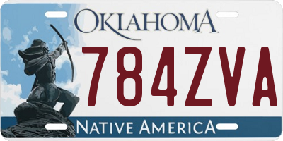 OK license plate 784ZVA