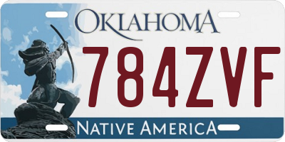 OK license plate 784ZVF
