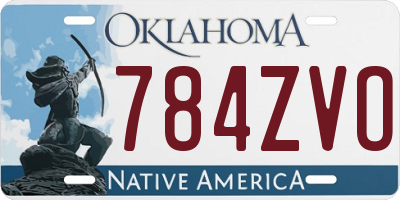 OK license plate 784ZVO