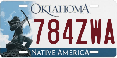 OK license plate 784ZWA