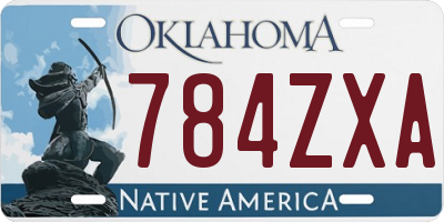 OK license plate 784ZXA