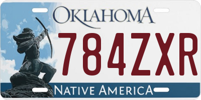 OK license plate 784ZXR