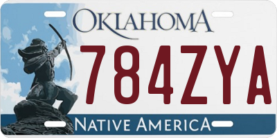 OK license plate 784ZYA