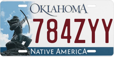 OK license plate 784ZYY
