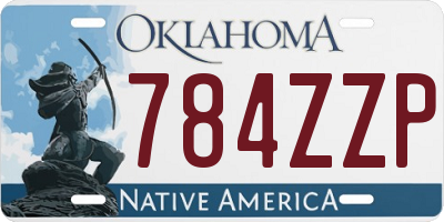 OK license plate 784ZZP