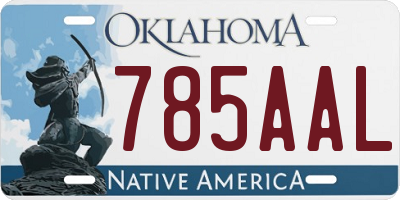 OK license plate 785AAL