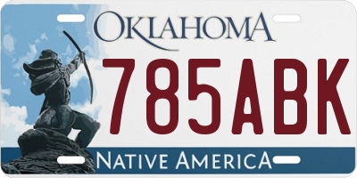 OK license plate 785ABK