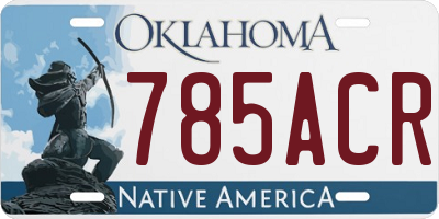 OK license plate 785ACR