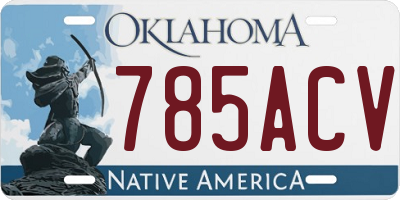 OK license plate 785ACV