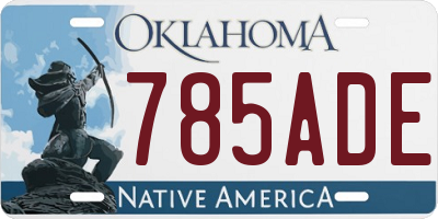 OK license plate 785ADE